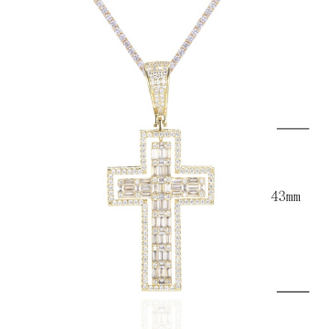 silver cz pave cross charm pendant jewelry